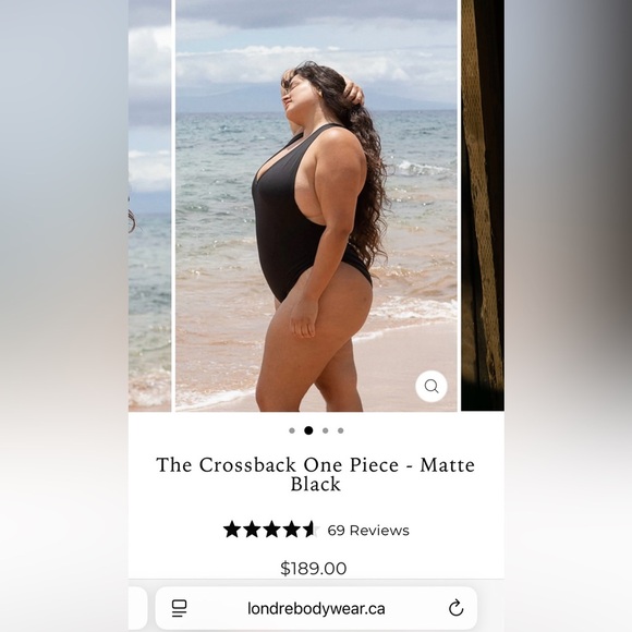 NEW LONDRE The Crossback One Piece - Matte Black Sz XL - Picture 6 of 9